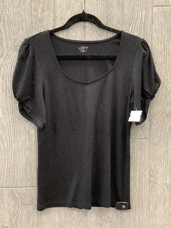 Summer women's topsTop Short Sleeve By Loft In Black, Size: M