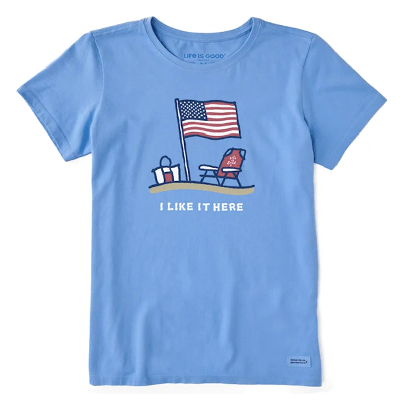 the best places to shop for short-sleeved men's clothingWomen's I Like it Here America Crusher Tee