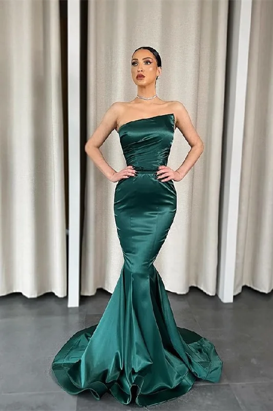 Mini dresses for womenStunning Dark Green Strapless Mermaid Long Evening Dress gh2047