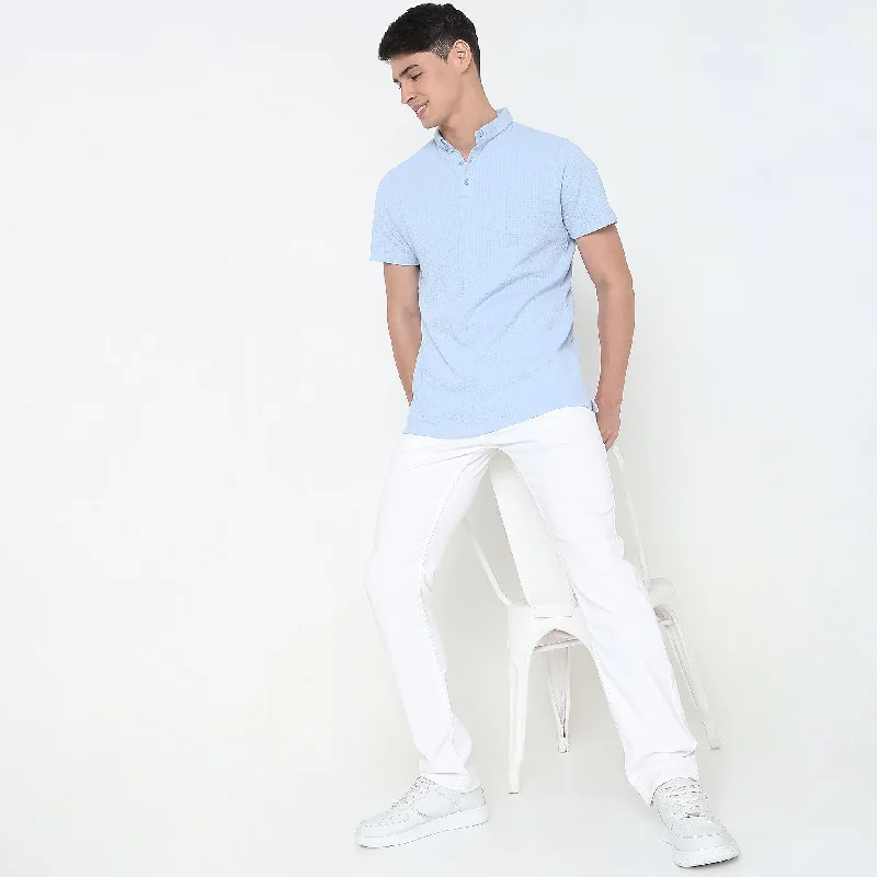 tops with buttons for menRegular Fit Structured Polo T-Shirt