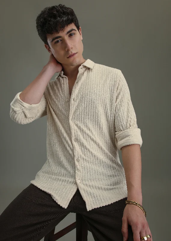 water-resistant jackets for menCream Corduroy Stripe Shirt