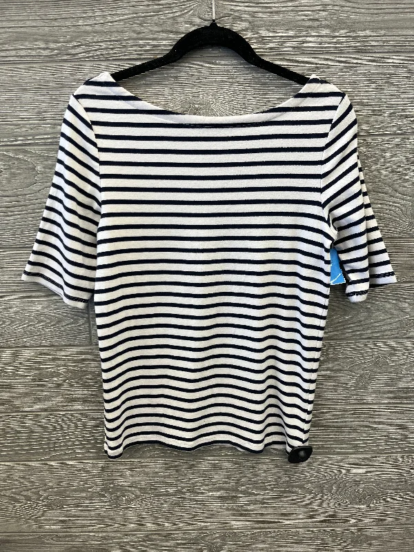 Camo print women's topsTop Short Sleeve By Gap In Striped Pattern, Size: L