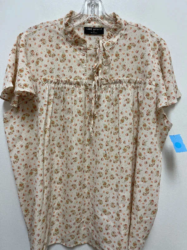 Olive green women's topsTop Short Sleeve By Lane Bryant In Cream, Size: Xl