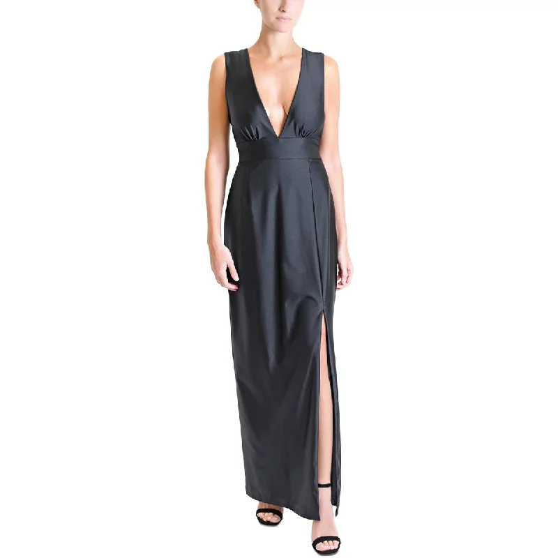 Solid color dresses for womenJulia Jordan Womens Satin Long Evening Dress