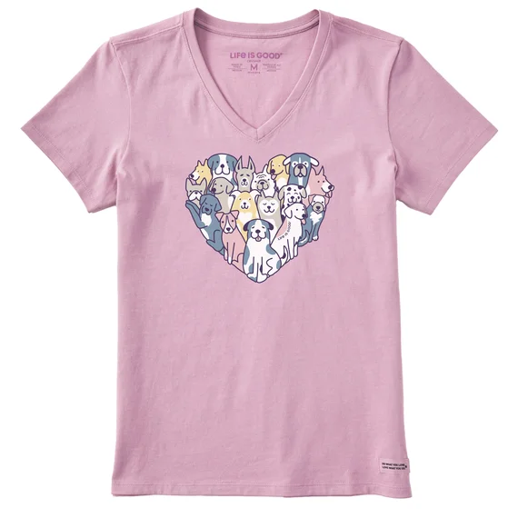 short-sleeved shirts for men that are moisture-wicking and quick-dryingWomen's Heart Of Dogs Short Sleeve Vee
