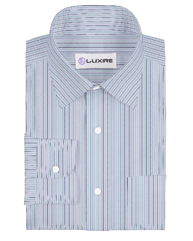 business casual tops for menAlumo Navy Green and Grey Stripes