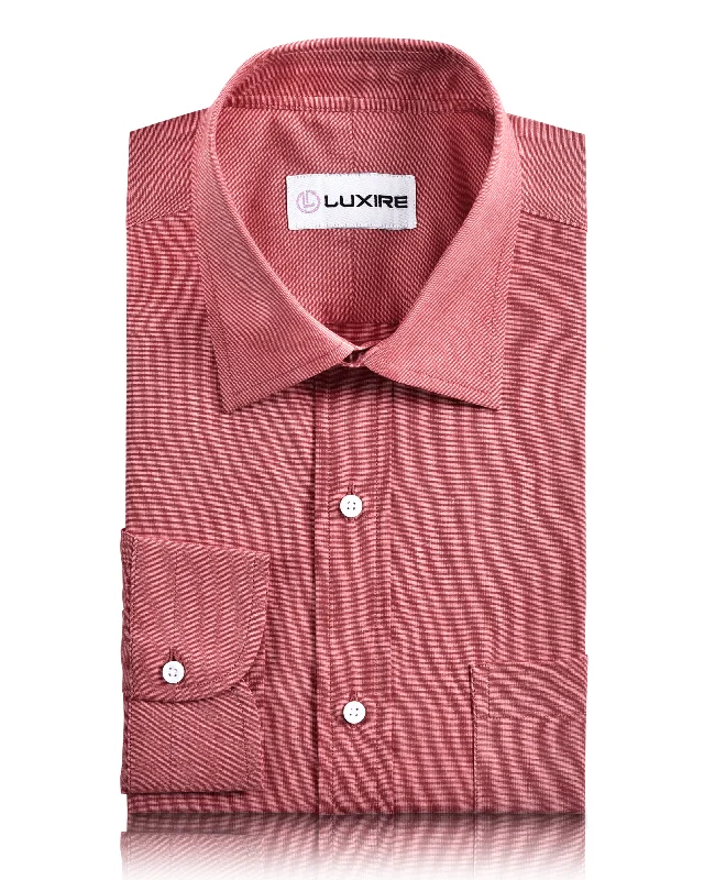tops with buttons down the front for menCotton Poly: Red End On End