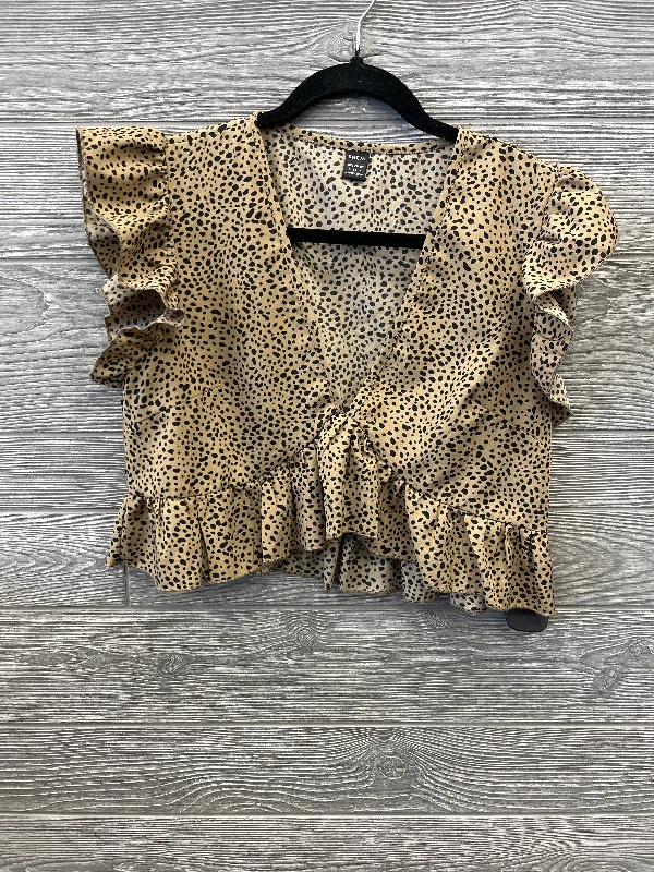 Fitted women's topsTop Short Sleeve By Shein In Animal Print, Size: S