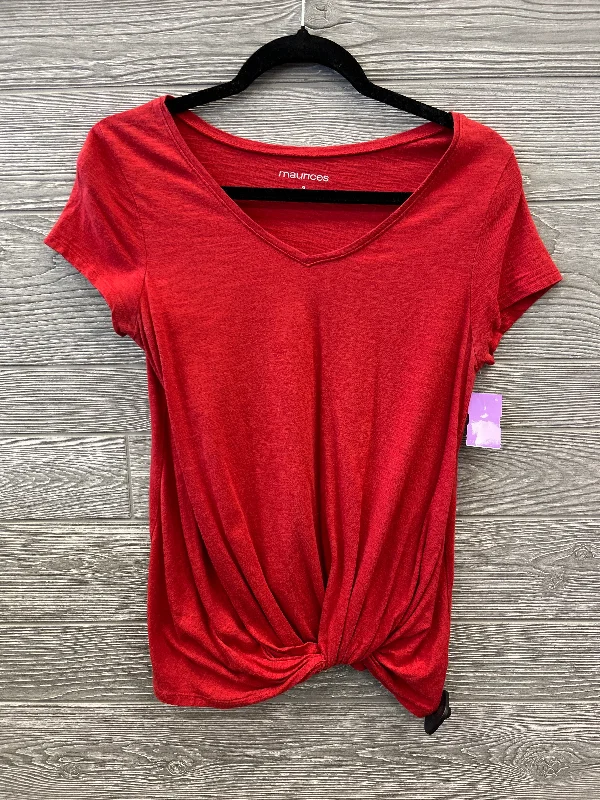 Lace women's topsTop Short Sleeve By Maurices In Red, Size: S