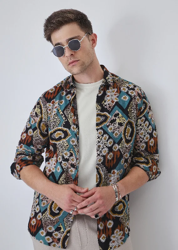 bomber jackets for menTeal Feather Shirt