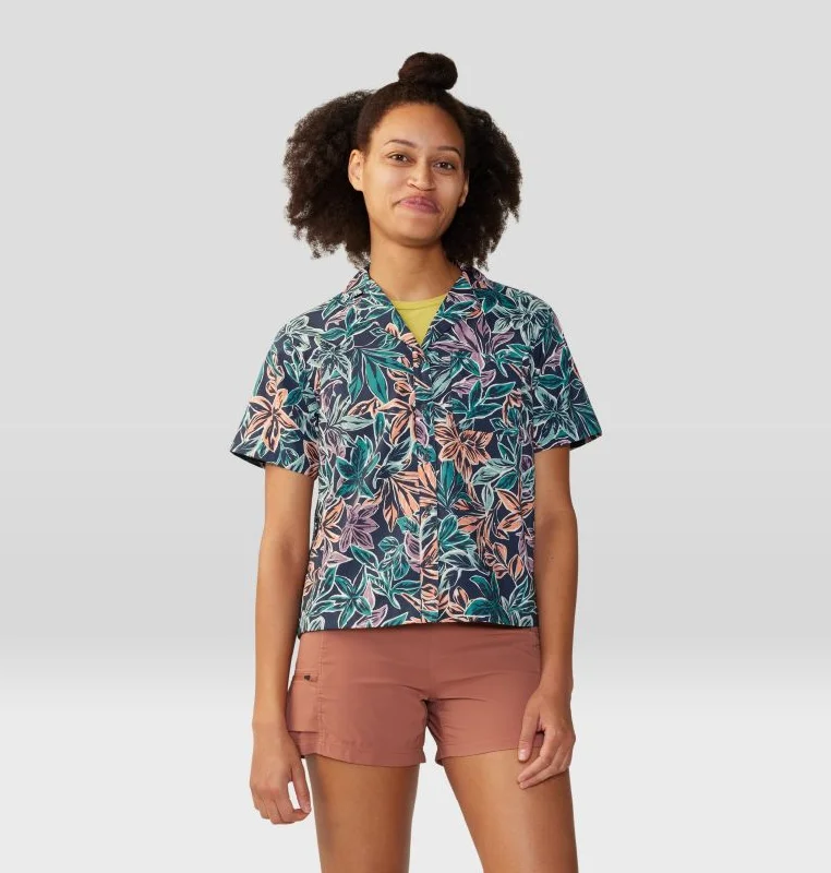short-sleeved shirts for men that are easy to care forWomen's Trail Sender Shrot Sleeve - Dark Zinc Floral Print