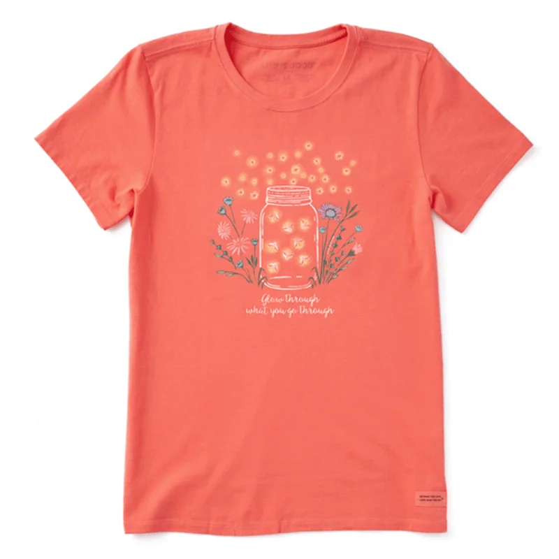short-sleeved men's tops designed for warm weather climatesWomen's Fireflies Flowers Jar Short Sleeve Tee
