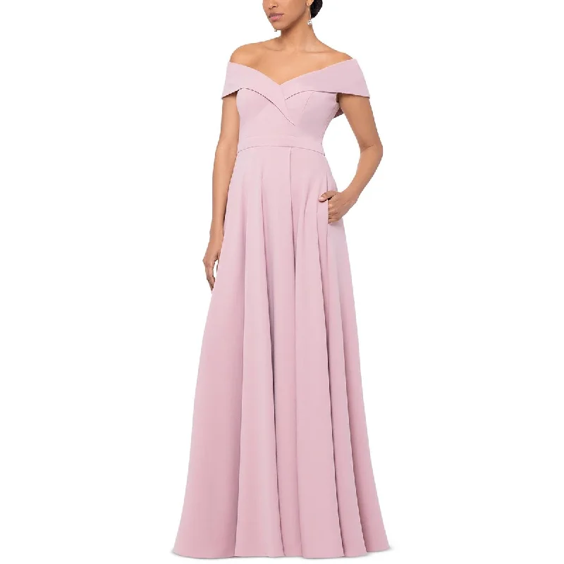 Loose-fitting dresses for womenXscape Womens Off-The-Shoulder Long Evening Dress