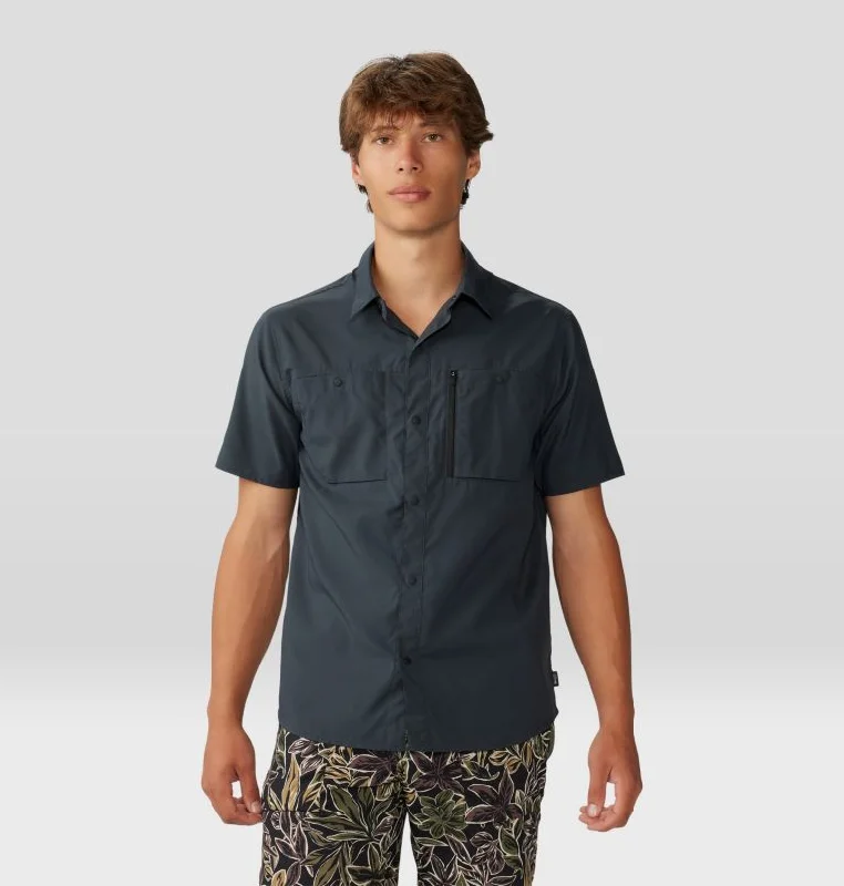 short-sleeved men's clothing made of organic cottonMen's Trail Sender Short Sleeve - Dark Storm