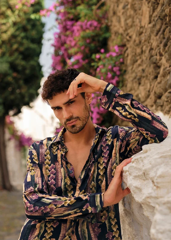 western-style shirts for menLavender Flora Feather Shirt