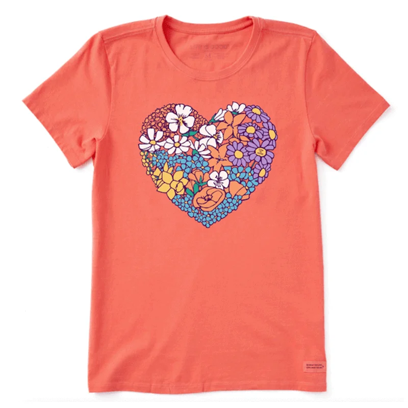 drying tips for short-sleeved shirts for menWomen's Spring Wildflower Heart Crusher Tee