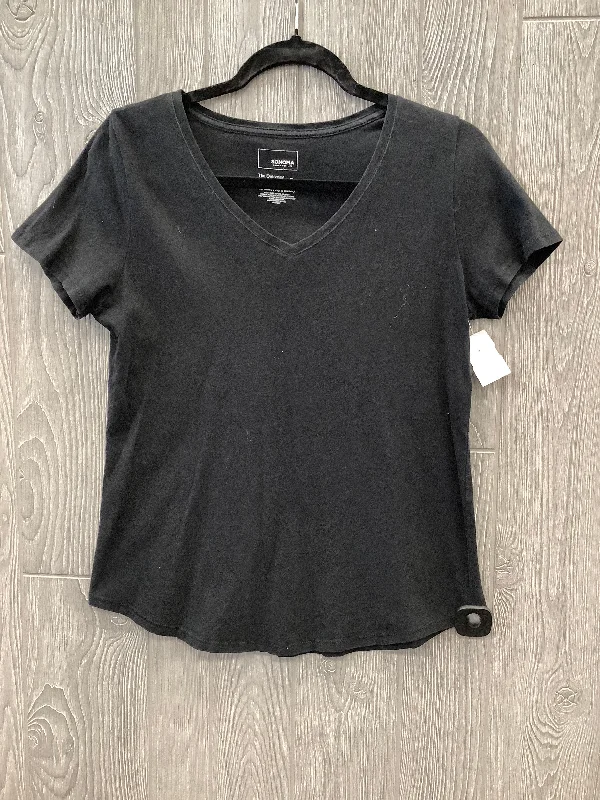 Designer women's topsTop Short Sleeve By Sonoma In Black, Size: S