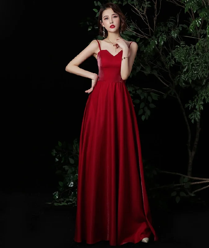 Spring dresses for blossoming stylesSimple long prom dress burgundy evening dress  8324