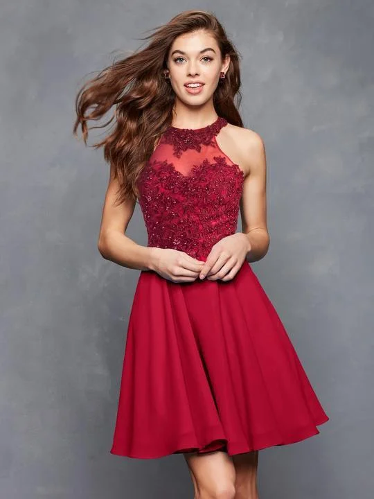 Evening women's dressesClarisse S3528 - Lace Chiffon A-line Dress