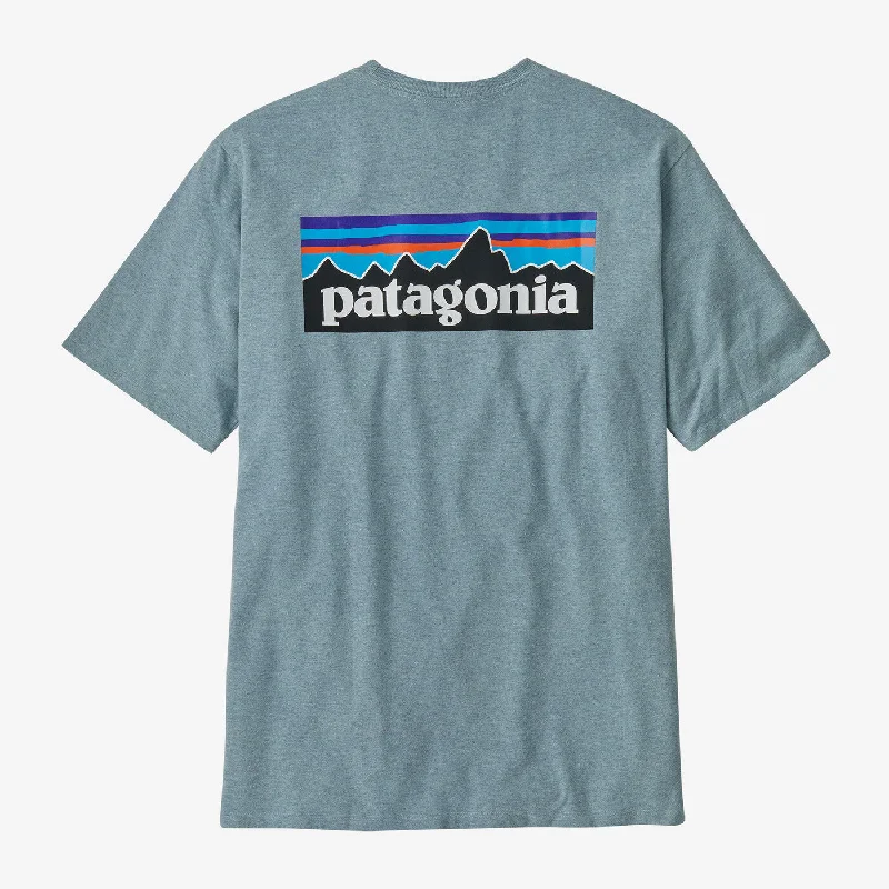 layering short-sleeved shirts for men during colder weatherMen's P-6 Logo Responsibili-Tee - Thermal Blue