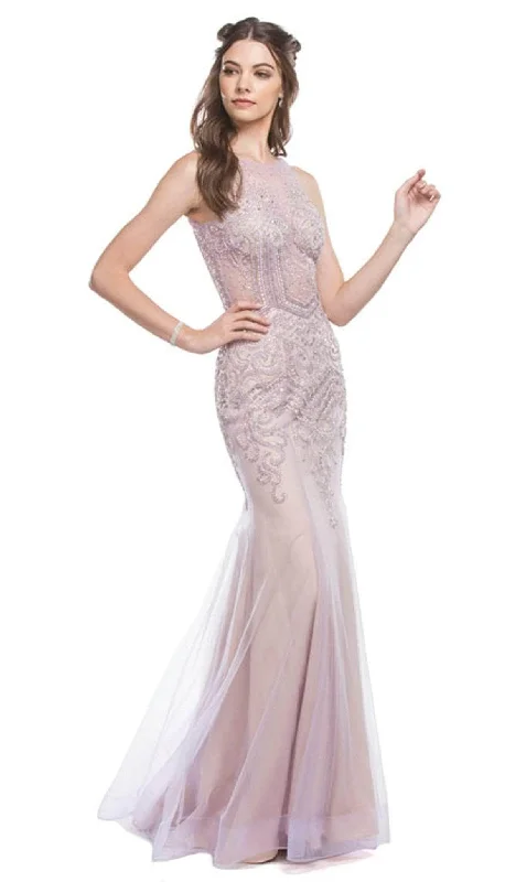 Leather dresses for womenTrevi Collection L1634 - Sleeveless Embellished Evening Dress