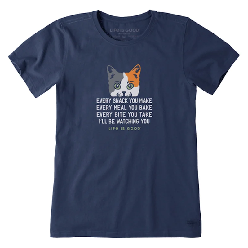 laundry tips for keeping short-sleeved men's tops looking newWomen's I'll Be Watching You Cat Crusher Tee