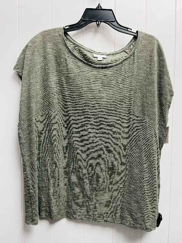 Abstract print women's topsTop Short Sleeve By J. Jill In Green, Size: L