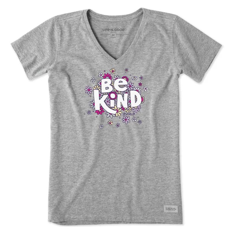 short-sleeved shirts for men from sustainable brandsWomen's Be Kind Flower Lines Crusher-LITE Vee