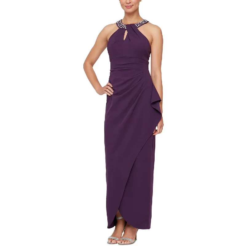Transitional dresses for in-between seasonsSLNY Womens Embellished Long Evening Dress