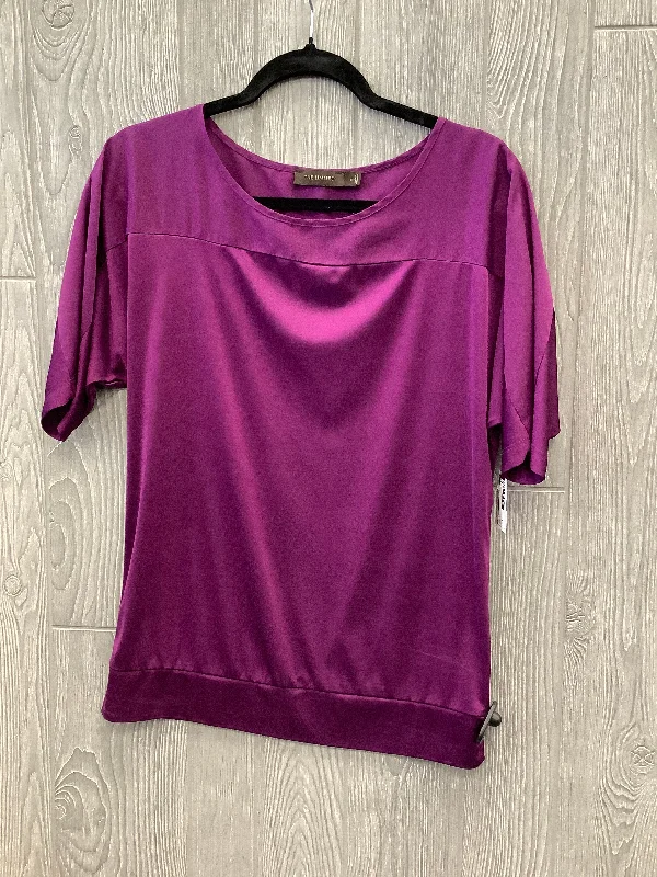 Olive green women's topsTop Short Sleeve By Limited In Purple, Size: S