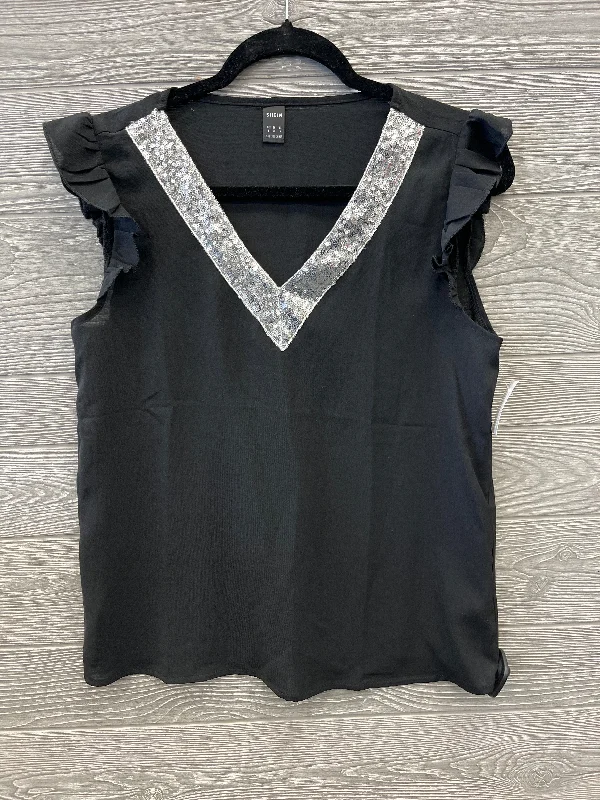 Spring women's topsTop Short Sleeve By Shein In Black, Size: S