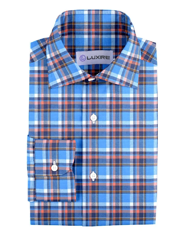 henleys for menBlue Peach Navy Madras Checks