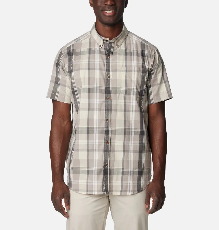 layering short-sleeved shirts for men during colder weatherMen's Rapid Rivers II Short Sleeve Shirt - Flint Grey Multi Plaid