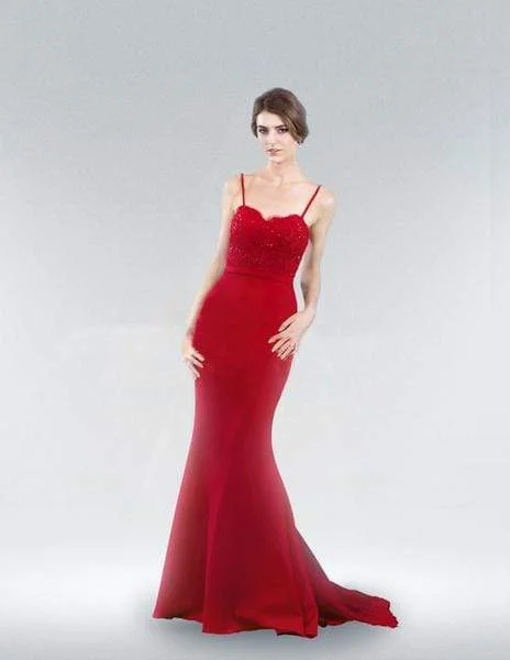 Designer dresses for high-end fashionJ'Adore Dresses - JC8034 Spaghetti Strap Trumpet Prom Dress
