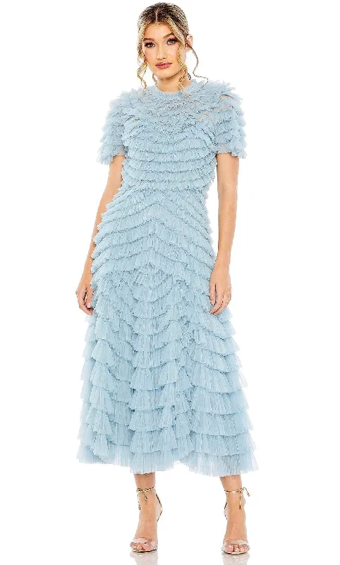 Cap sleeve dresses for womenMac Duggal 8055 - Ruffle Dress