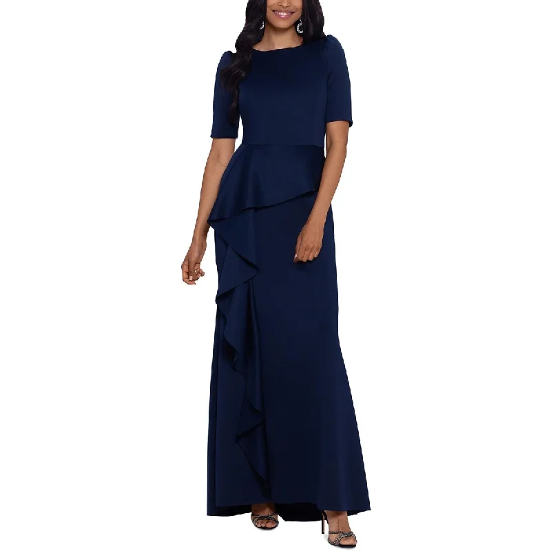 Velvet dresses for womenXscape Womens Puff Sleeve Long Evening Dress