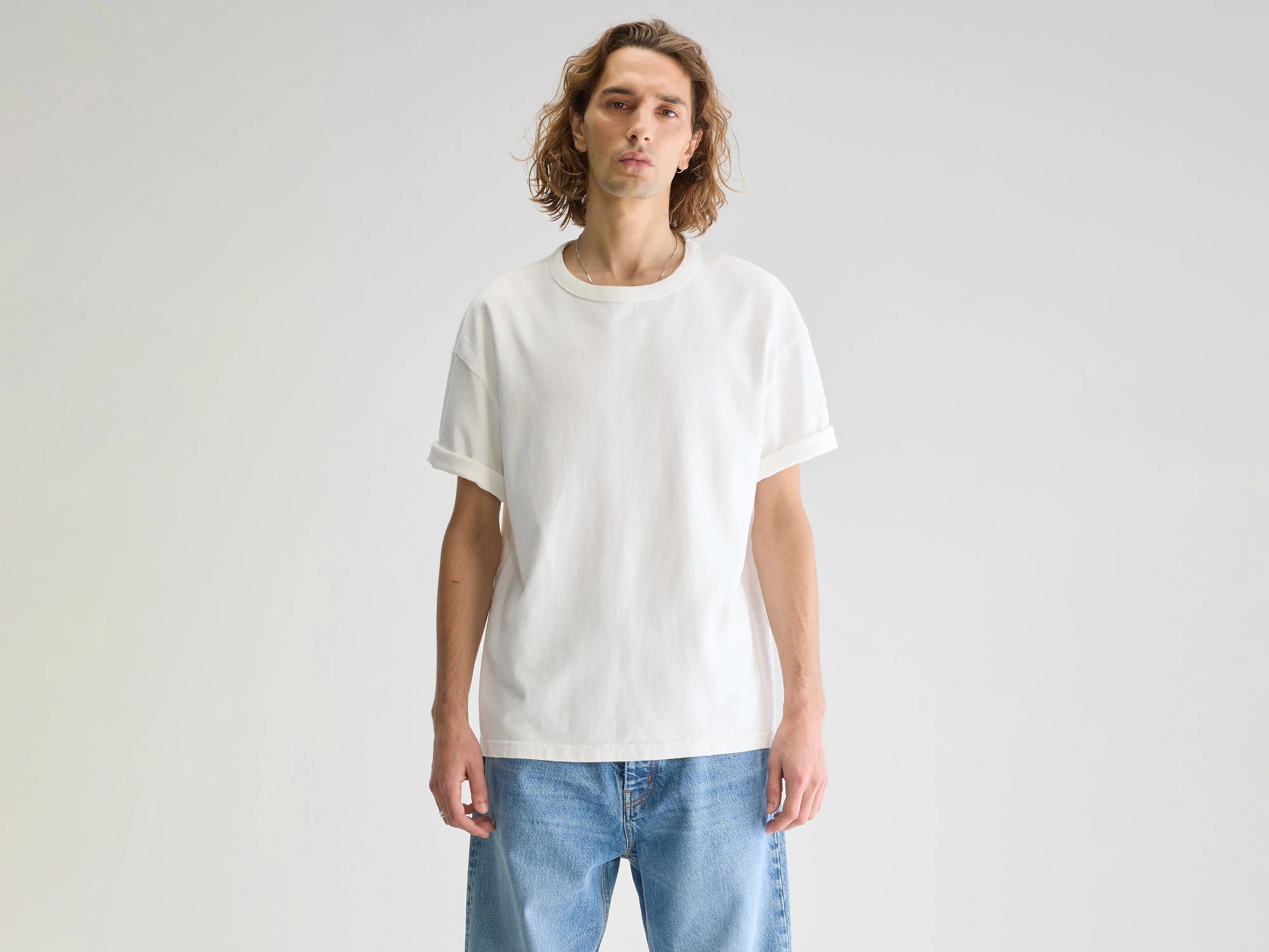 short-sleeved shirts for men with a wrinkle-resistant finishVouch short-sleeve t-shirt (251 / M / WHITE)