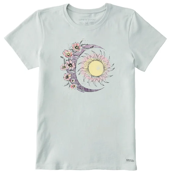 short-sleeved tops for men with an adjustable cuffWomen's Moon Flower Short Sleeve Tee