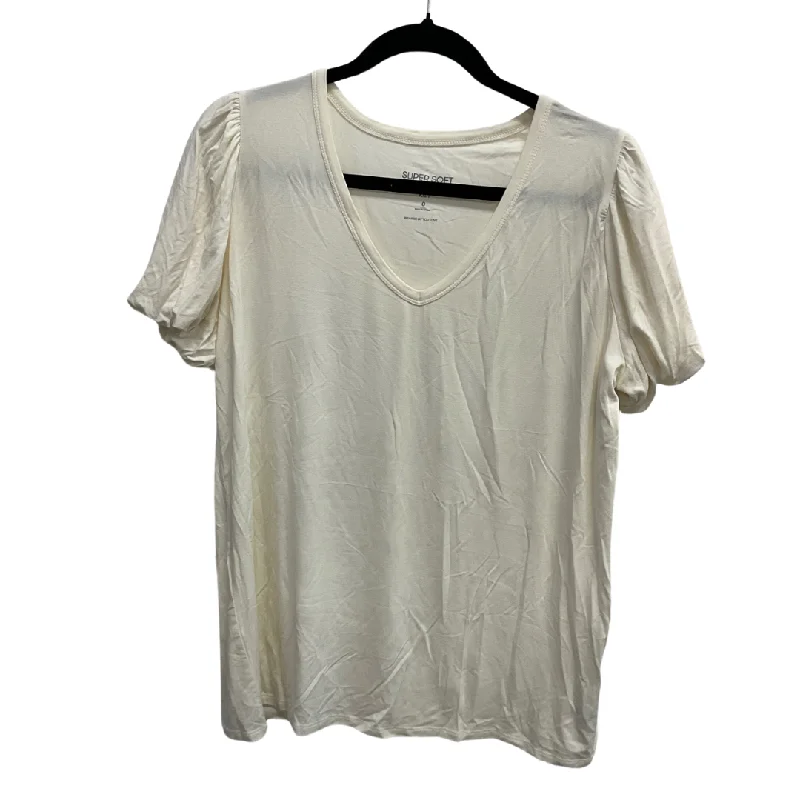 Evening women's topsTop Short Sleeve Basic By Torrid In White, Size: L