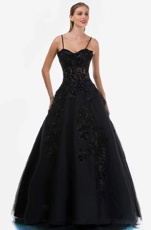 Tall women's dressesNina Canacci - Floral Embroidered Long Ballgown 2245SC