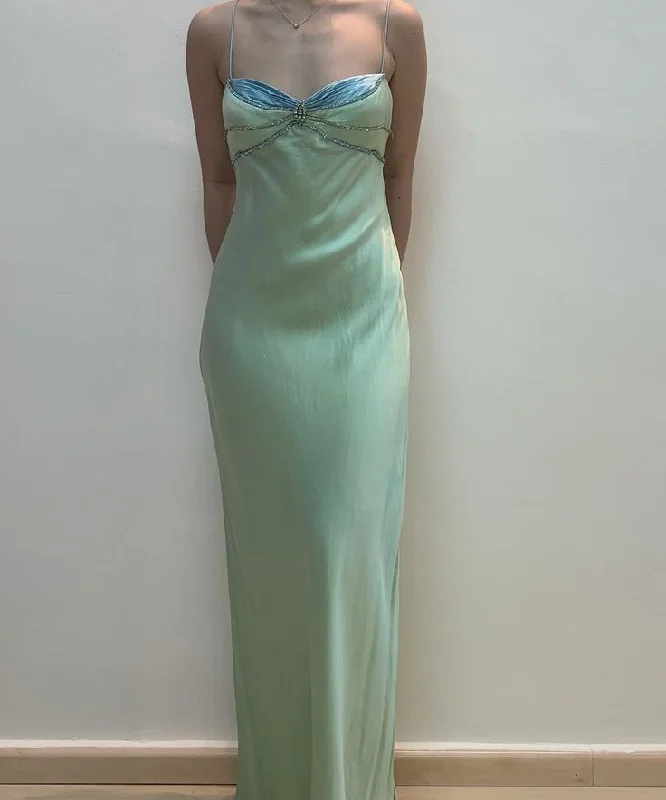 Sack dresses for womenGreen vintage elegant rhinestone gemstone beaded embellished long ball gown evening dress gh3030