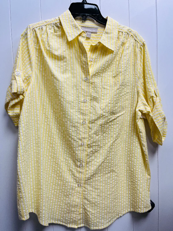 Statement women's topsTop Short Sleeve By women within In Yellow, Size: 14