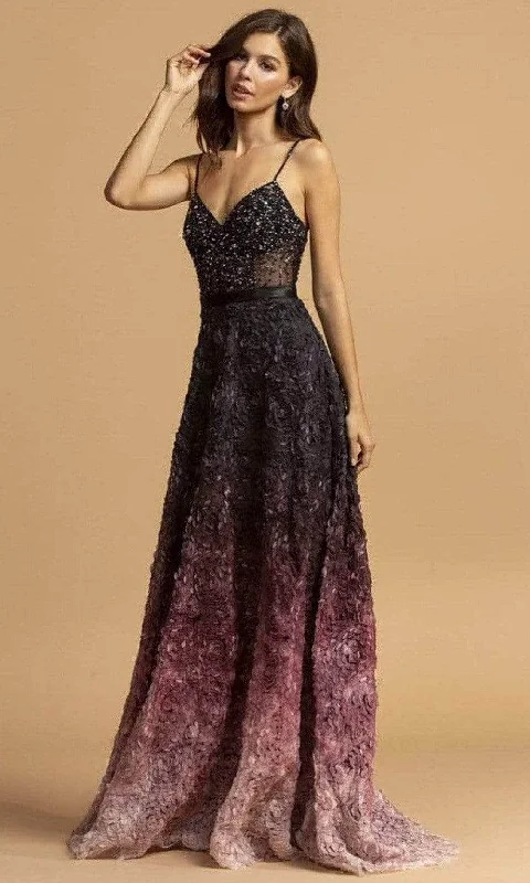 Cap sleeve dresses for womenTrevi Collection L2224 - Ombre A-Line Evening Dress L2224