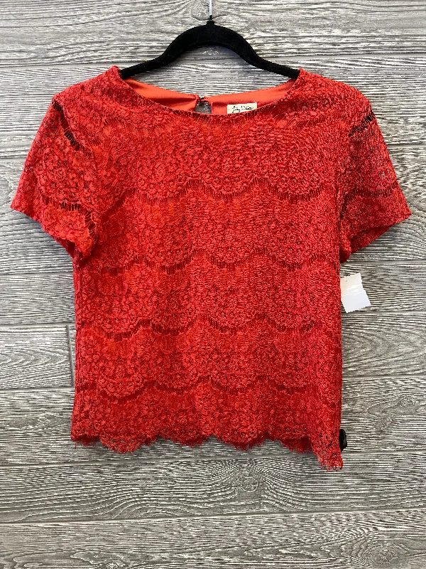 Machine-washable women's topsTop Short Sleeve By Lily White In Orange, Size: S