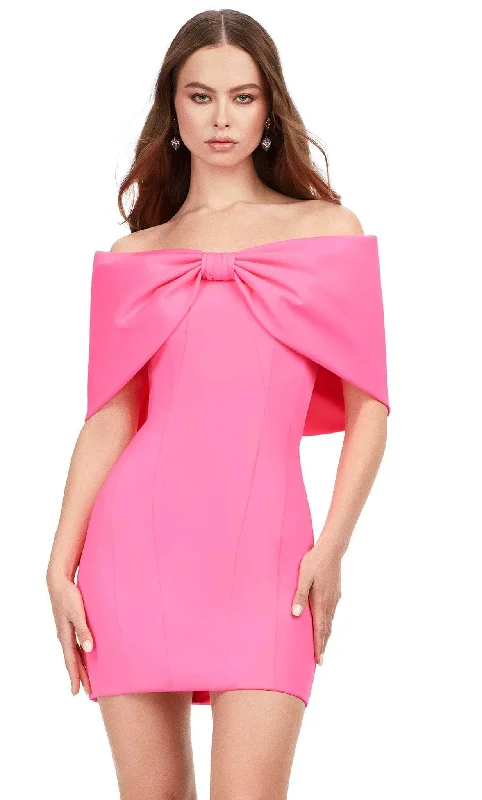Patterned dresses for womenAshley Lauren 4640 - Off-Shoulder Dress