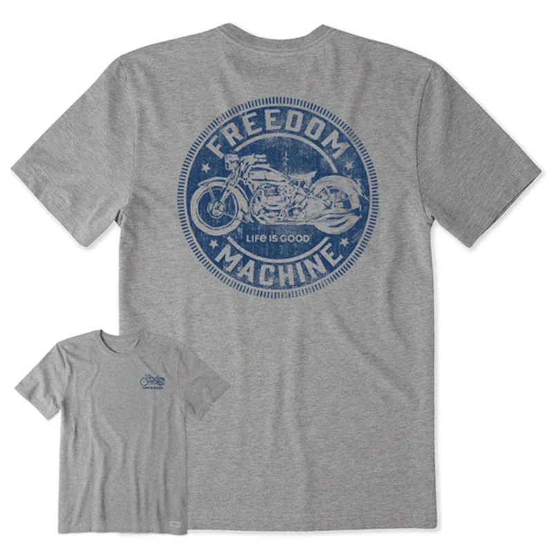 short-sleeved shirts for men with a minimalist aestheticMen's Freedom Machine Motorcyle Crusher-LITE Tee