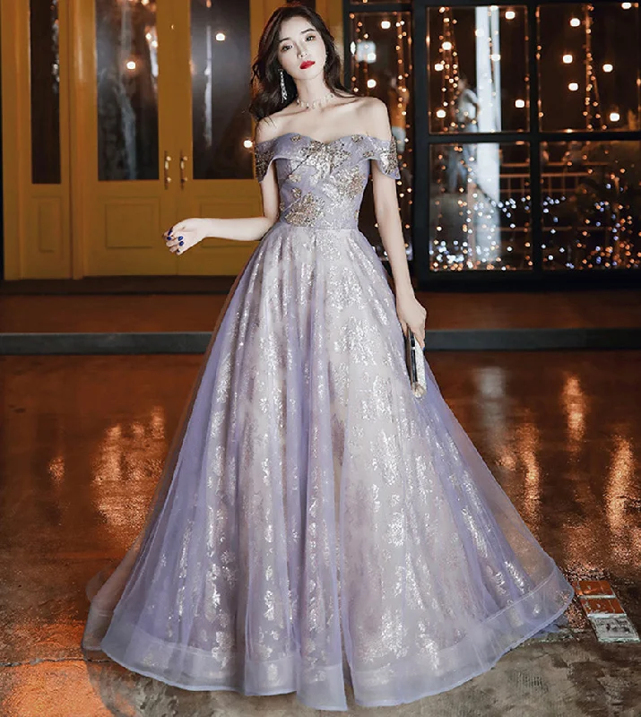 Autumn dresses for fall fashionShiny tulle sequins long prom dress evening dress  8537