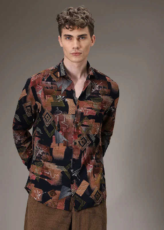 business casual tops for menPrismatic Feather Shirt