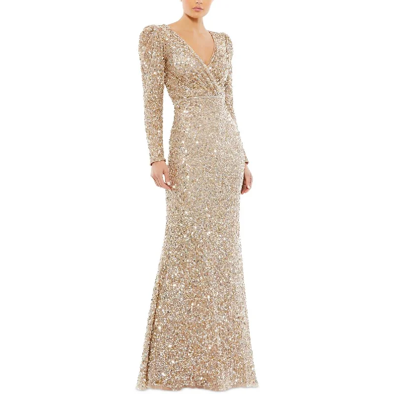 Denim dresses for womenMac Duggal Womens Sequined Long Evening Dress