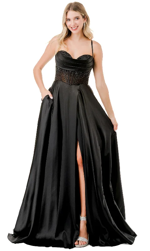 Wrap dresses for womenTrevi Collection L2861L - Sweetheart Lace-Up Evening Gown